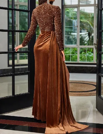 Rochie lunga Love&Lemonade, maro