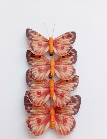 Fluturi decorativi cu clemă 4 bucati Seasons & Style, portocaliu