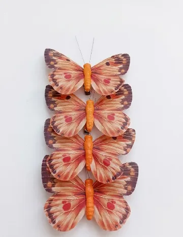 Fluturi decorativi cu clemă 4 bucati Seasons & Style, portocaliu