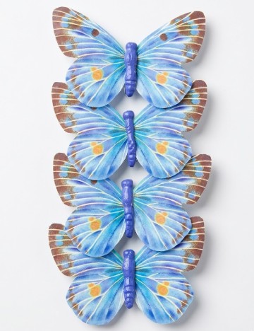 Fluturi decorativi cu clemă 4 bucati Seasons & Style, albastru
