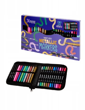 Set markere metalice, 24 bucati ACTION, mix culori