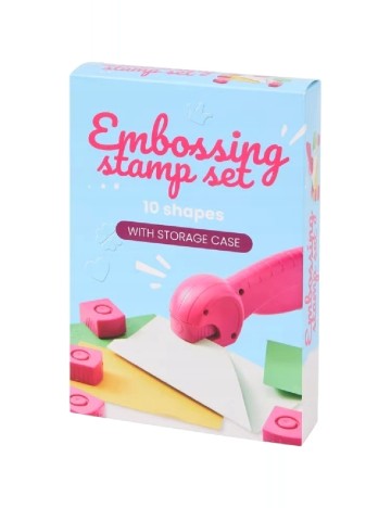 Set ștampile de embosare, 10 forme ACTION, roz