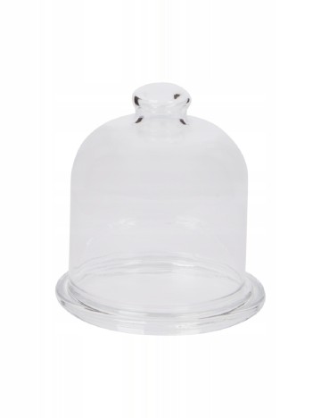 Mini platou de sticlă cu capac tip cupolă ACTION, transparent