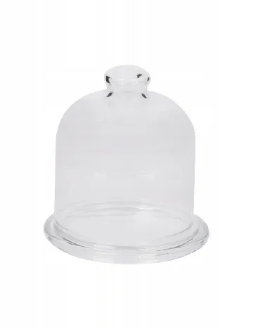 Mini platou de sticlă cu capac tip cupolă ACTION, transparent