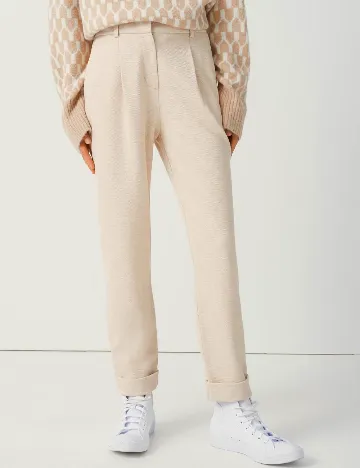 Pantaloni Someday, crem