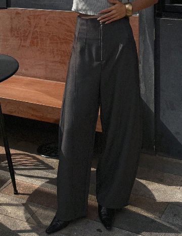 Pantaloni Dazy, gri inchis