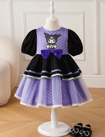 Rochie Shein Kids, mov/negru