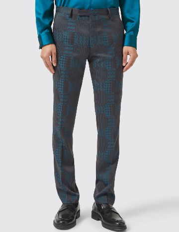 Pantaloni TWISTED TAILOR, negru/albastru