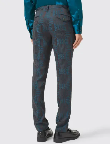 Pantaloni TWISTED TAILOR, negru/albastru