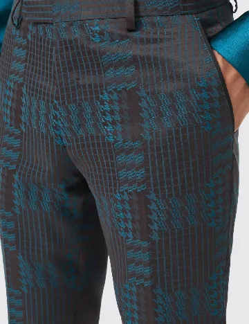 Pantaloni TWISTED TAILOR, negru/albastru