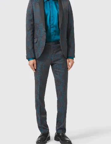 Pantaloni TWISTED TAILOR, negru/albastru