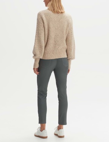 Pantaloni imitatie de piele Opus, gri