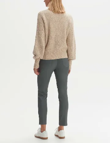 Pantaloni imitatie de piele Opus, gri