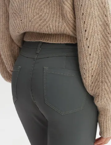 Pantaloni imitatie de piele Opus, gri