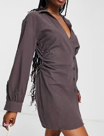 Rochie scurta Lola May, gri