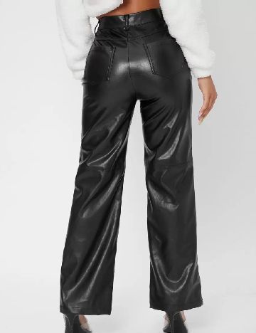 Pantaloni imitatie de piele SHEIN, negru