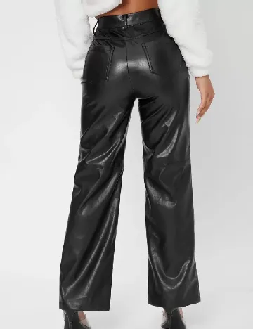 Pantaloni imitatie de piele SHEIN, negru