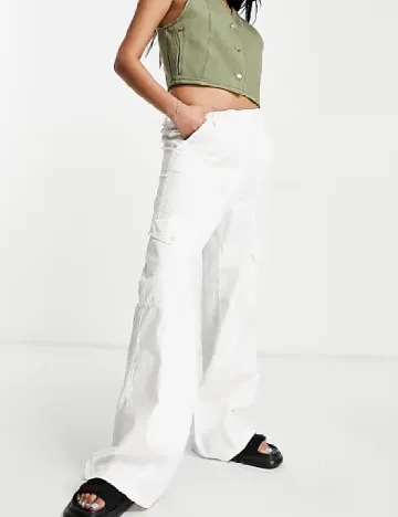 Pantaloni Top Shop, alb