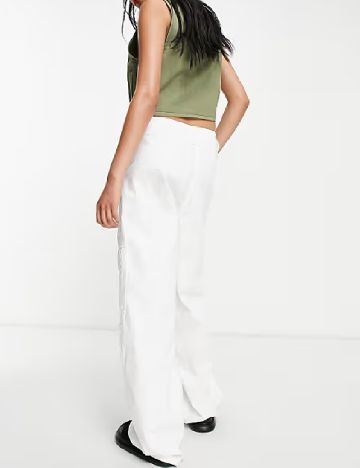 Pantaloni Top Shop, alb