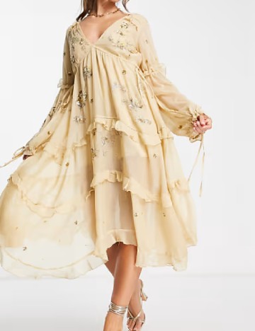 Rochie medie ASOS, bej