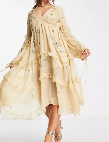 Rochie medie ASOS, bej