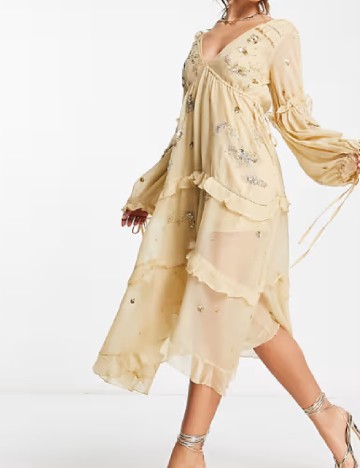 Rochie medie ASOS, bej