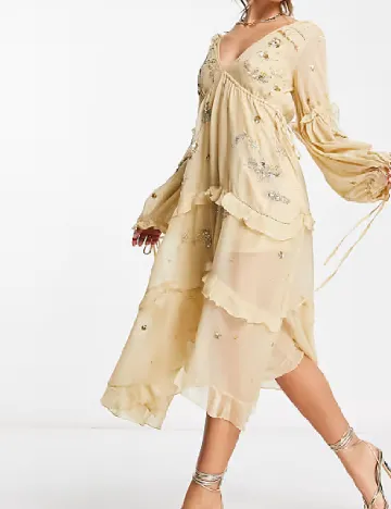Rochie medie ASOS, bej