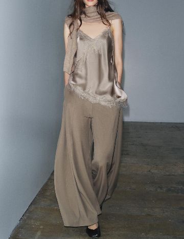 Pantaloni Zara, kaki