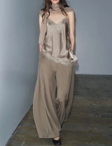 Pantaloni Zara, kaki