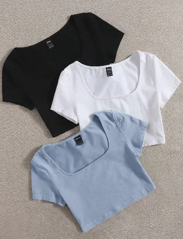 Set topuri 3 bucati SHEIN, mix culori