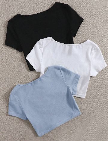 Set topuri 3 bucati SHEIN, mix culori