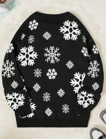 Pulover SHEIN, alb/negru