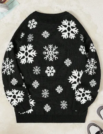 Pulover SHEIN, alb/negru