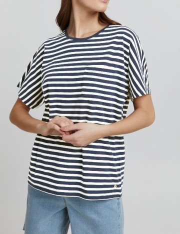 Tricou Oxmo, alb/bleumarin