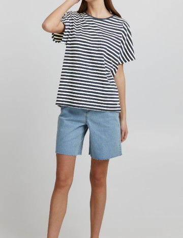 Tricou Oxmo, alb/bleumarin