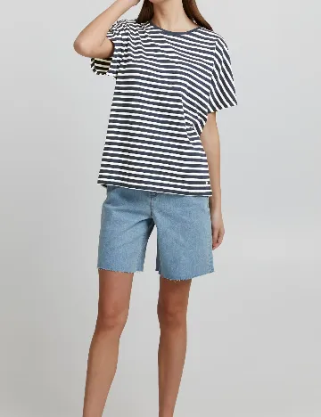 Tricou Oxmo, alb/bleumarin