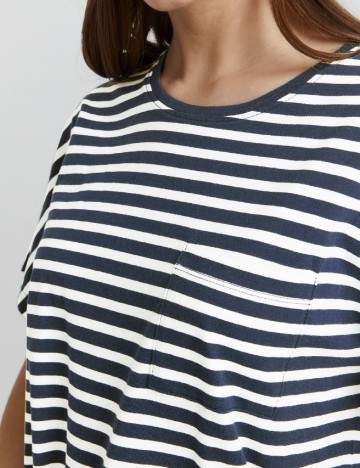 Tricou Oxmo, alb/bleumarin