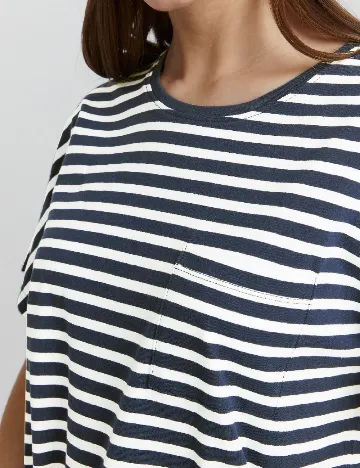 Tricou Oxmo, alb/bleumarin
