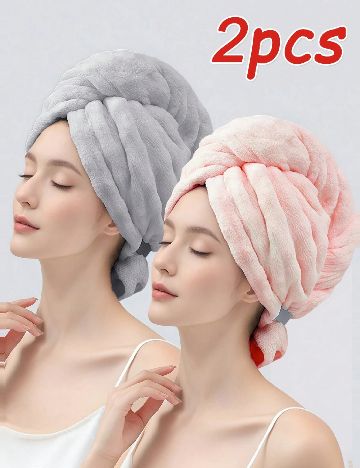 Set prosoape 2 bucati SHEIN, roz/gri