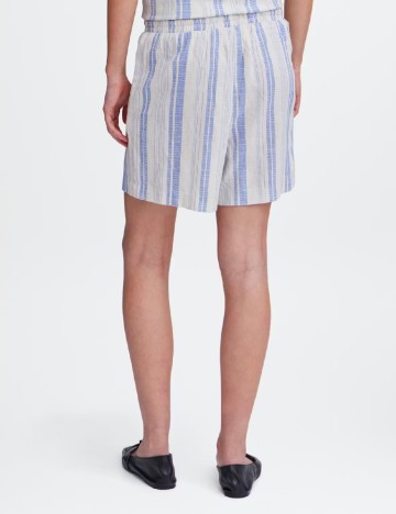 Pantaloni scurti Ichi, ecru/albastru