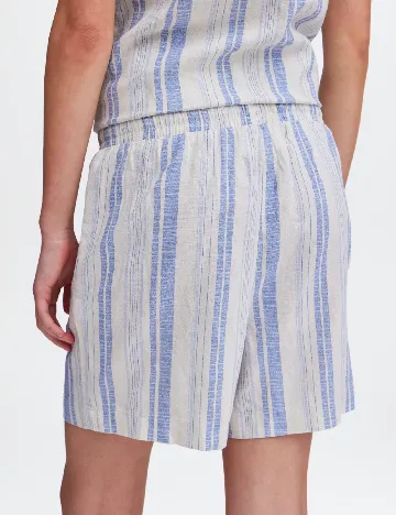 Pantaloni scurti Ichi, ecru/albastru