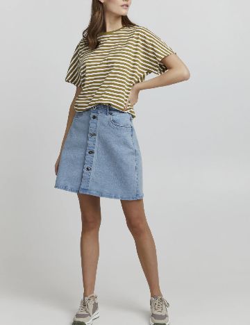 Tricou Oxmo, kaki/alb