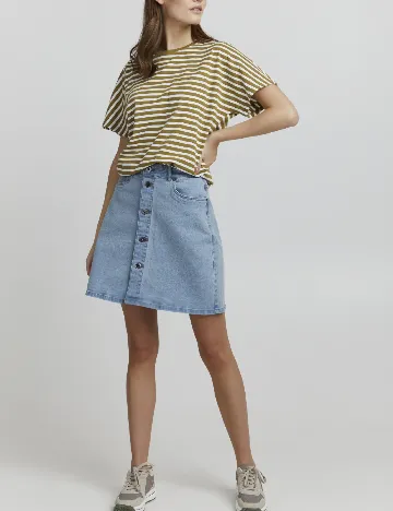 Tricou Oxmo, kaki/alb