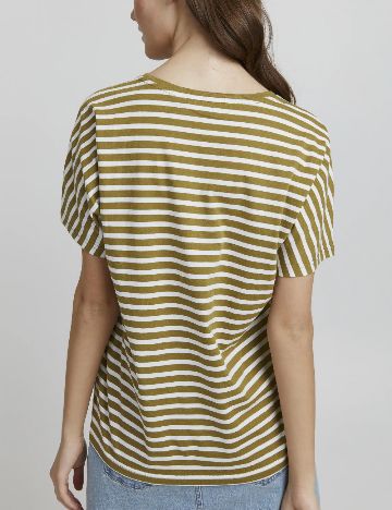 Tricou Oxmo, kaki/alb