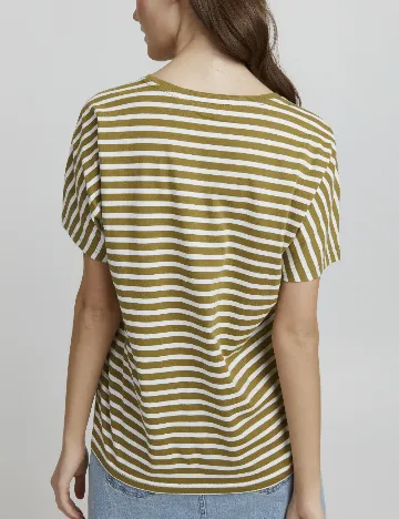 Tricou Oxmo, kaki/alb