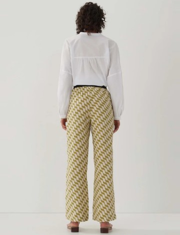 Pantaloni Someday, ecru/verde