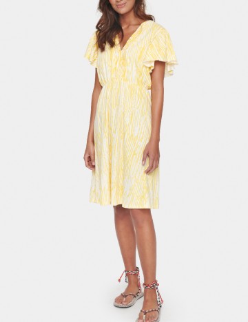 Rochie scurta Saint Tropez, galben/alb