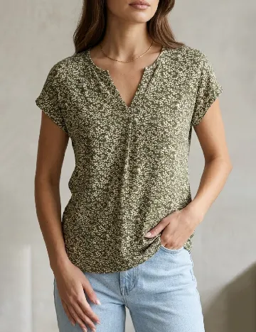 Bluza Kaffe, verde/crem