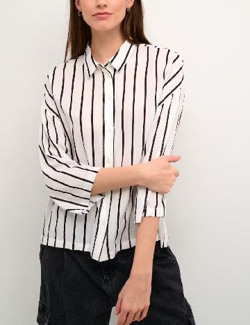 Camasa Kaffe, alb/negru