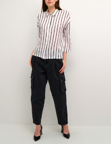 Camasa Kaffe, alb/negru